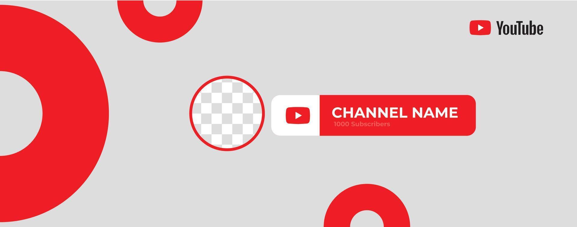 Youtube canale copertina wireframe. Youtube bandiera per design il tuo canale. Youtube canale nome inferiore terzo vettore