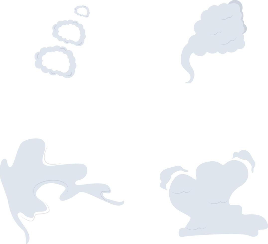 cartone animato Fumo nube nel astratto design. isolato vettore icona impostato