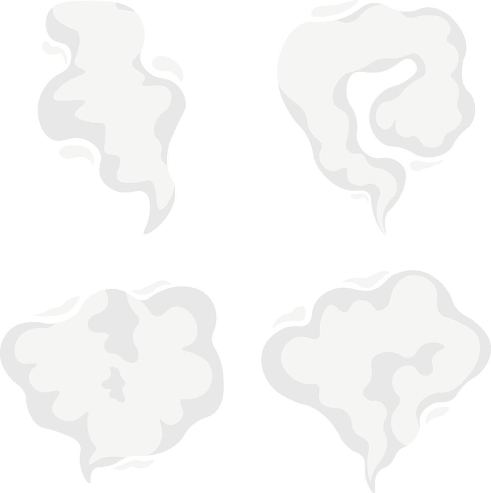 cartone animato Fumo nube icone. comico nuvole elemento. vettore illustrazione