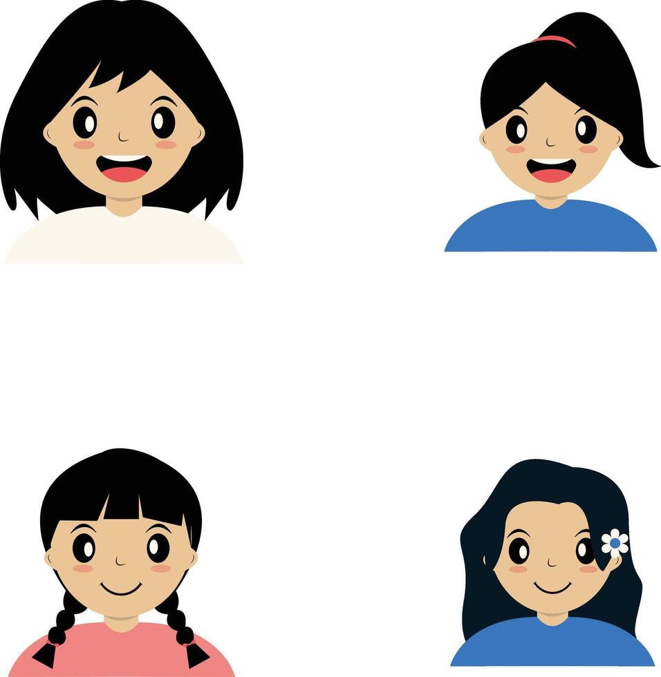 collezione bambini avatar. isolato su bianca sfondo. piatto cartone animato vettore illustrazione