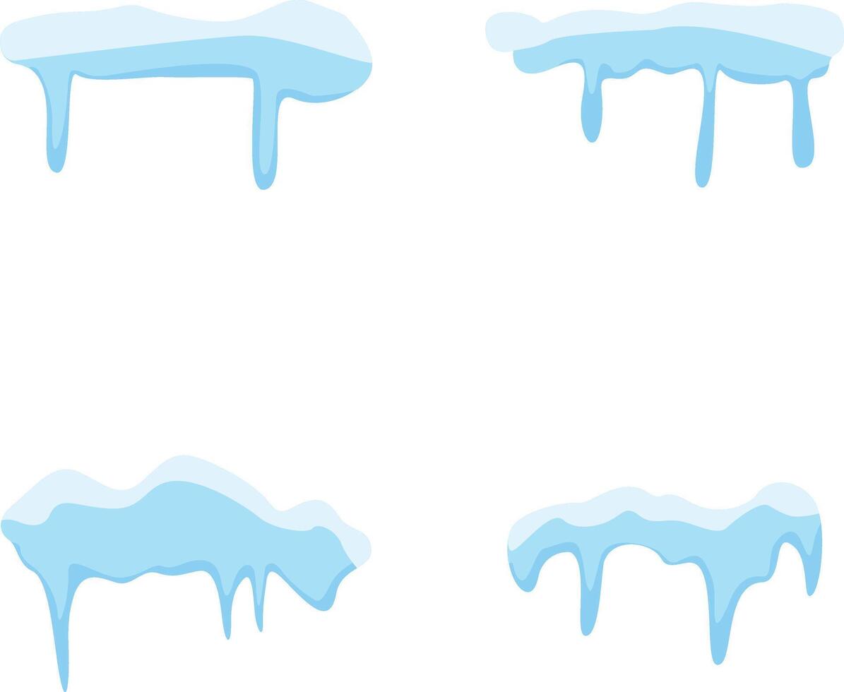 snowcap confine con astratto cartone animato decorazione. vettore illustrazione