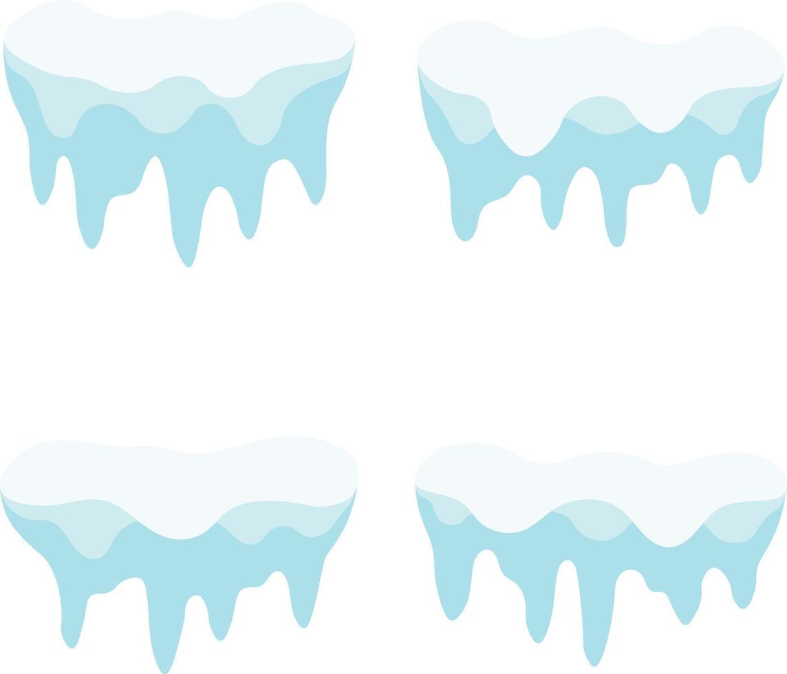 snowcap confine con astratto decorazione. isolato su bianca sfondo. vettore illustrazione impostare.