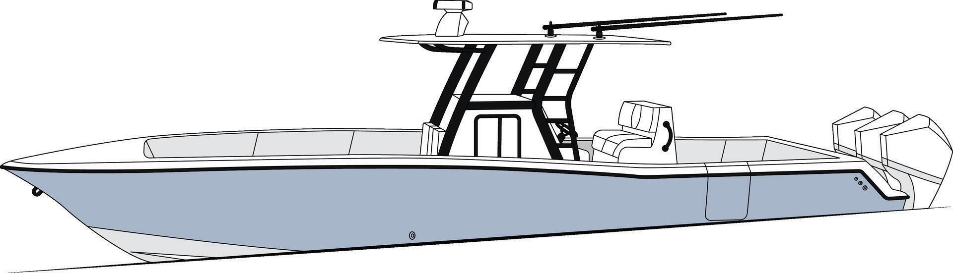 lato Visualizza pesca barca vettore