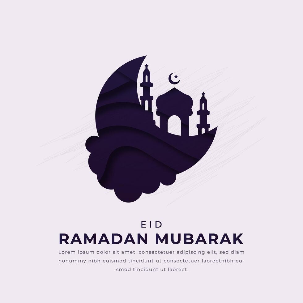 Ramadan mubarak carta tagliare stile vettore design illustrazione per sfondo, manifesto, striscione, pubblicità, saluto carta