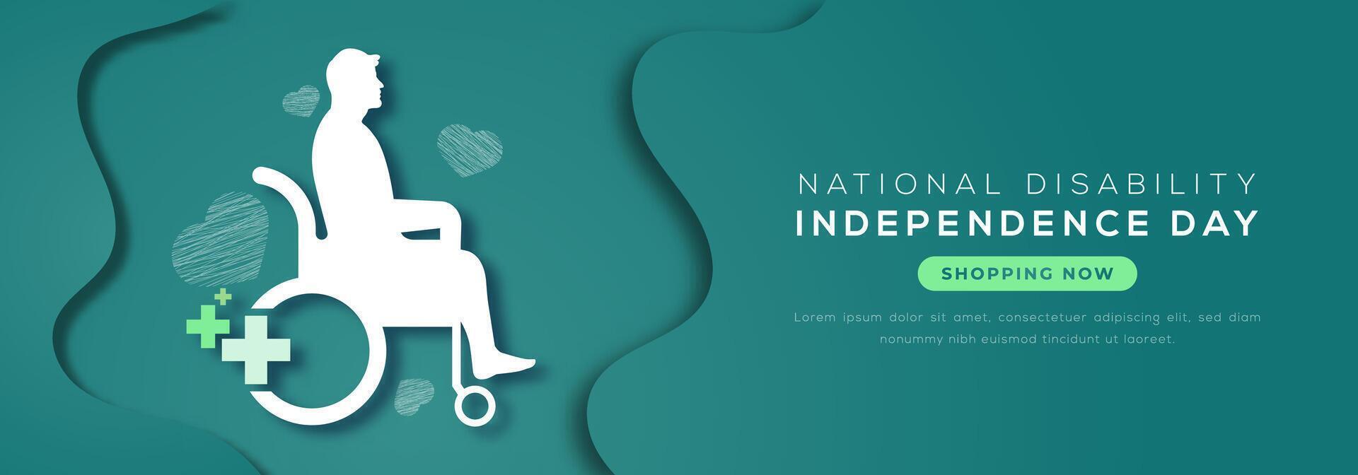 nazionale invalidità indipendenza giorno carta tagliare stile vettore design illustrazione per sfondo, manifesto, striscione, pubblicità, saluto carta