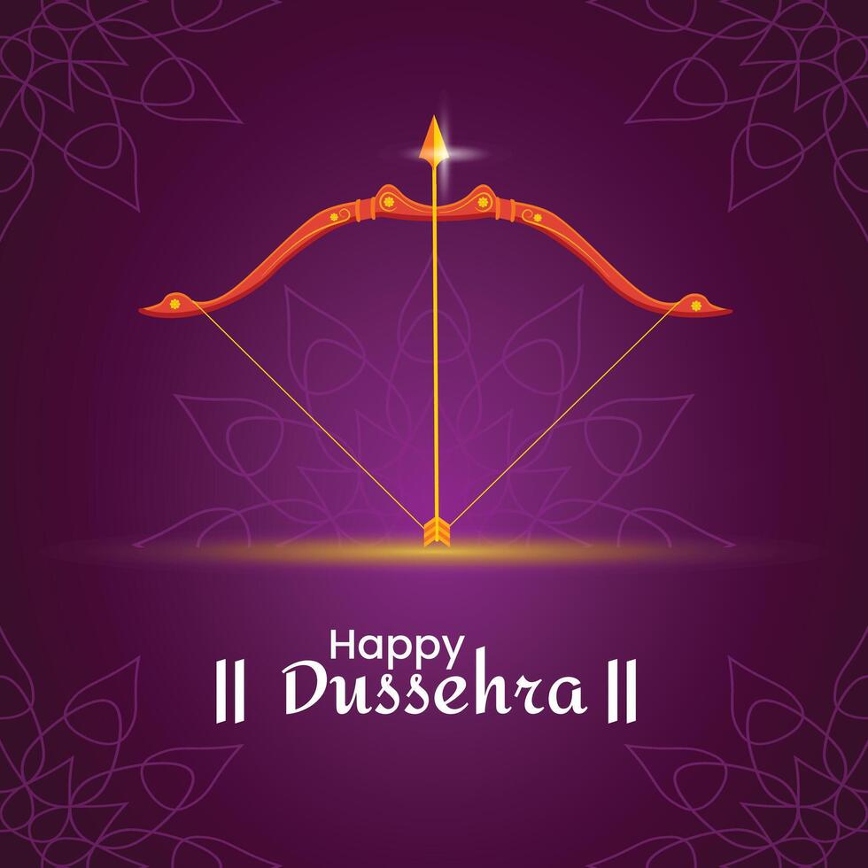 contento dussehra, saluto, auguri India indù Festival vettore