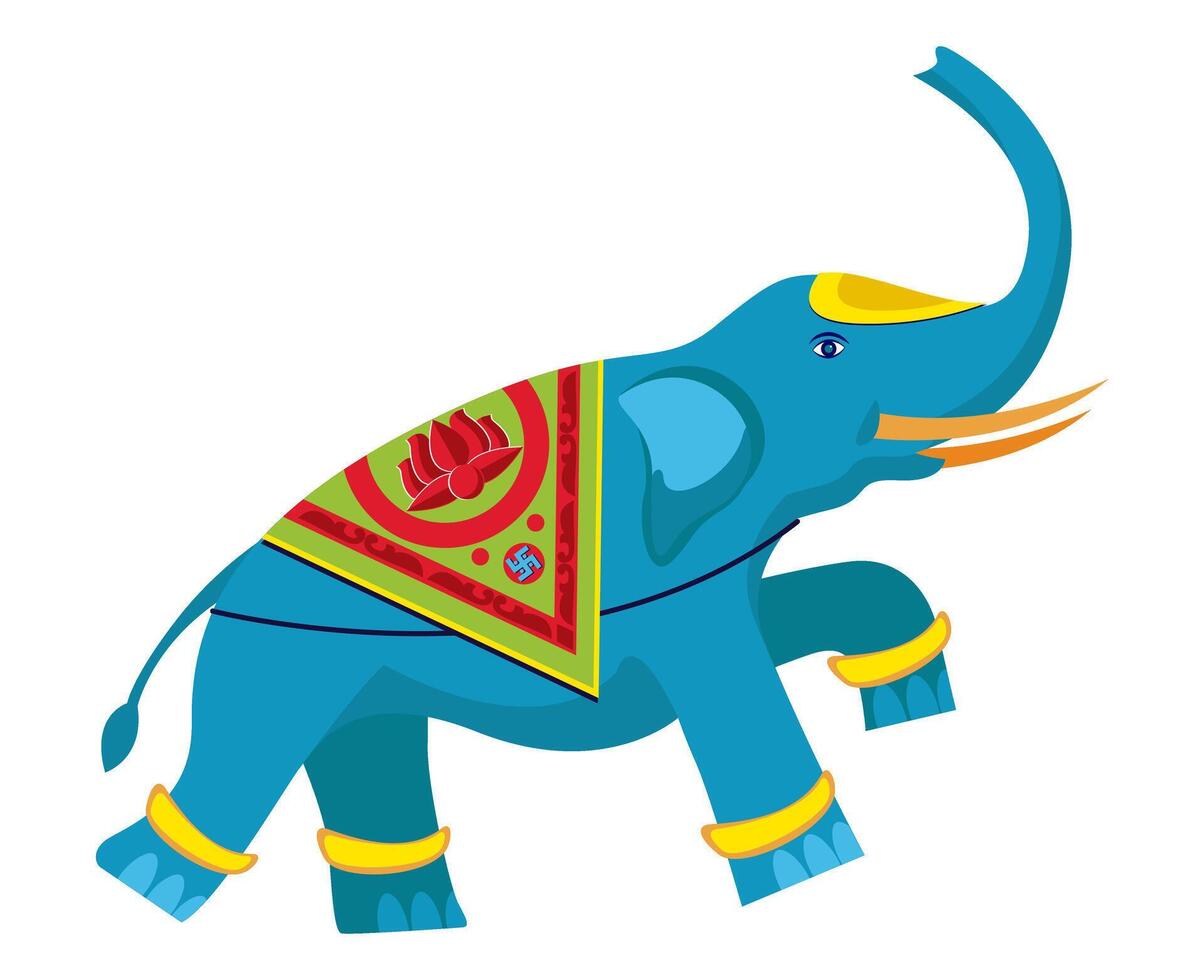 tradizionalmente decorato indiano elefante vettore