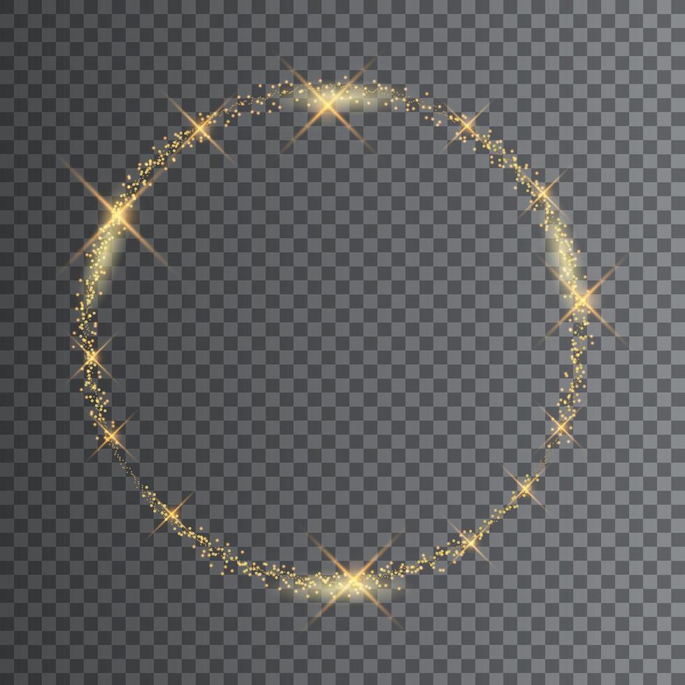 trasparente d'oro cerchio scintillare effetto vettore