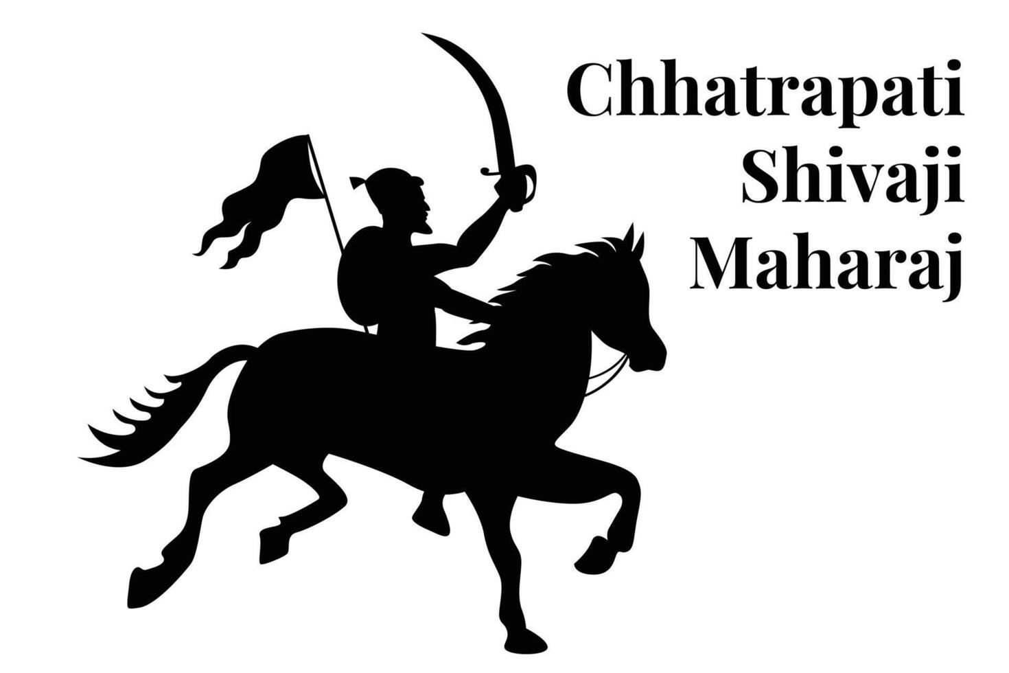 silhouette di chhatrapati shivaji maharaj, indiano maratona re vettore