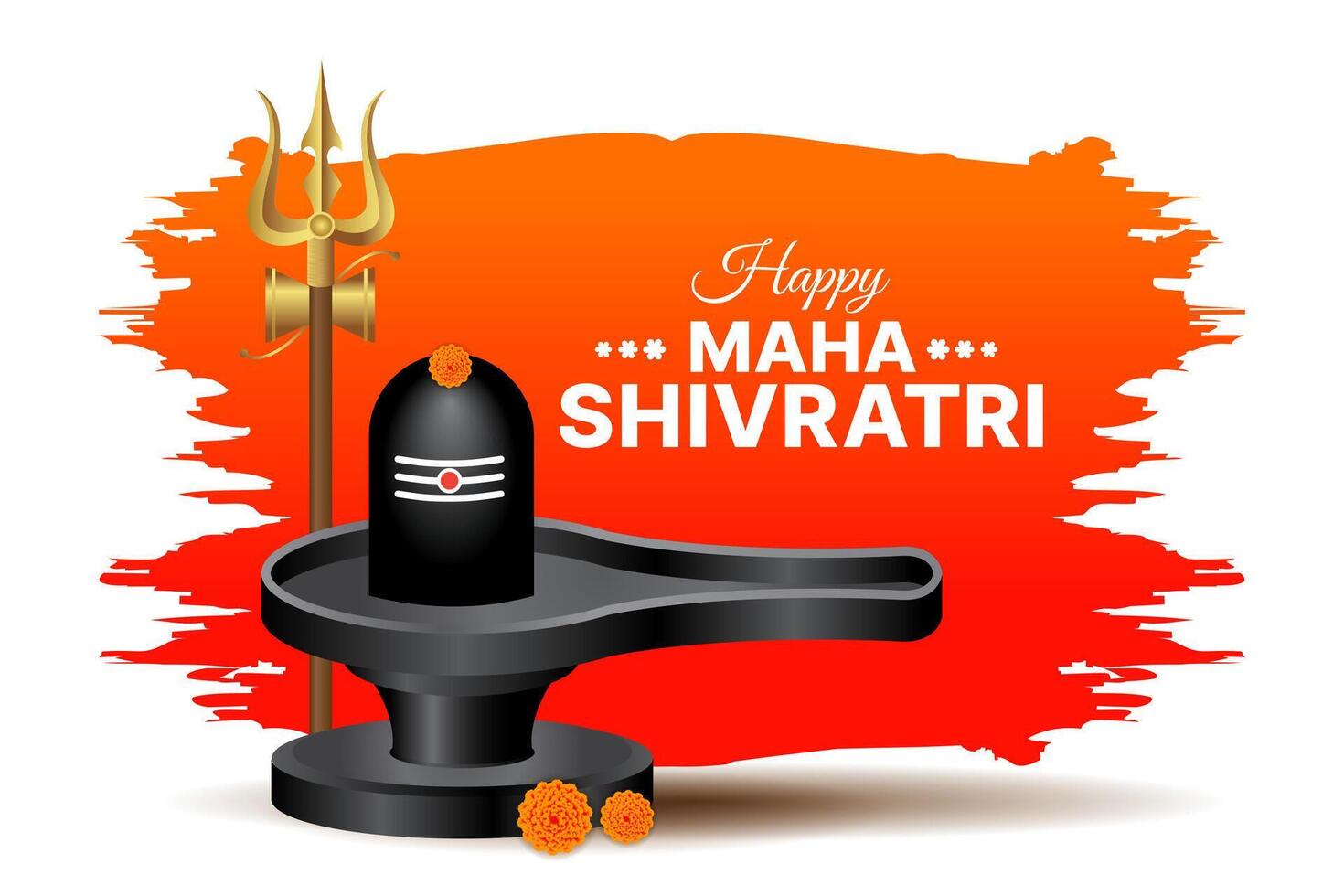maha shivratri Festival benedizione carta design modello con tremante e trishul vettore