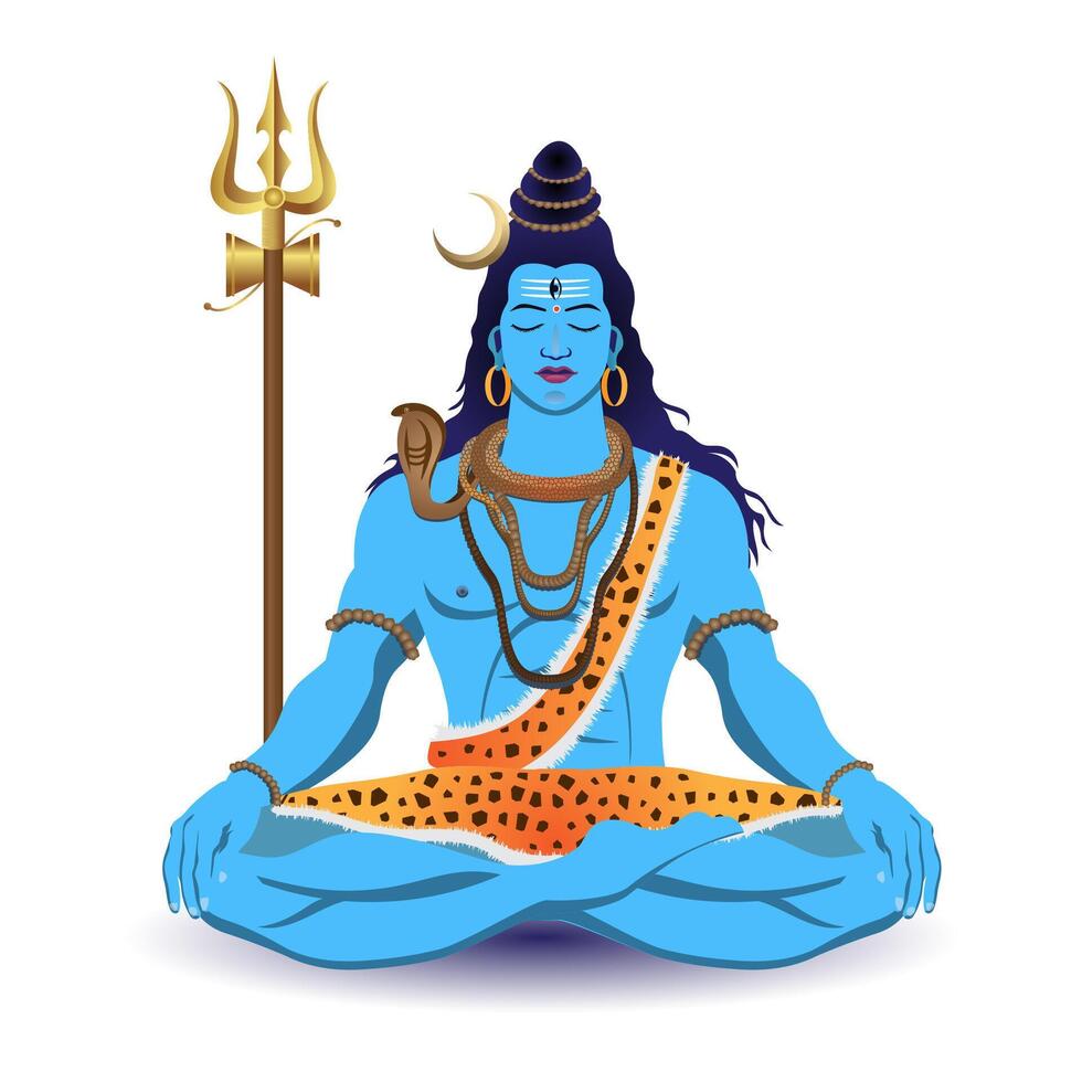 signore shiva seduta meditazione vettore illustrazione