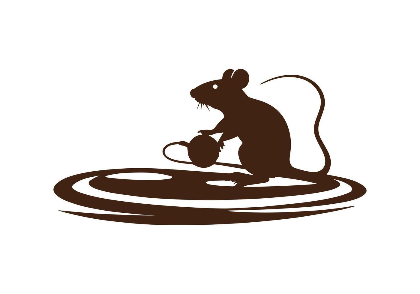 logo di ratto o topo icona isolato vettore silhouette design