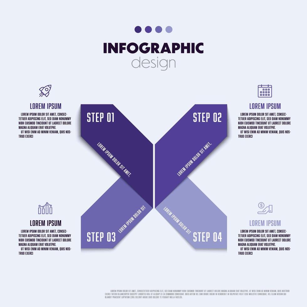 vettore infografiche modello diagrammi, grafici, presentazioni e attività commerciale concetto grafici con 4 opzioni.