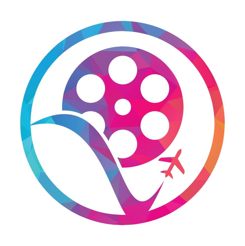 viaggio film logo design vettore icona.