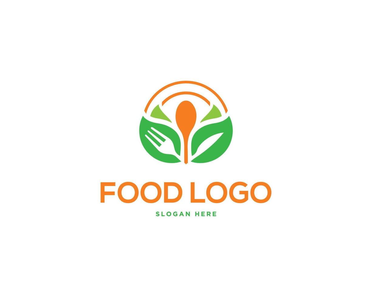 Salute ristorante cibo logo design vettore modello.