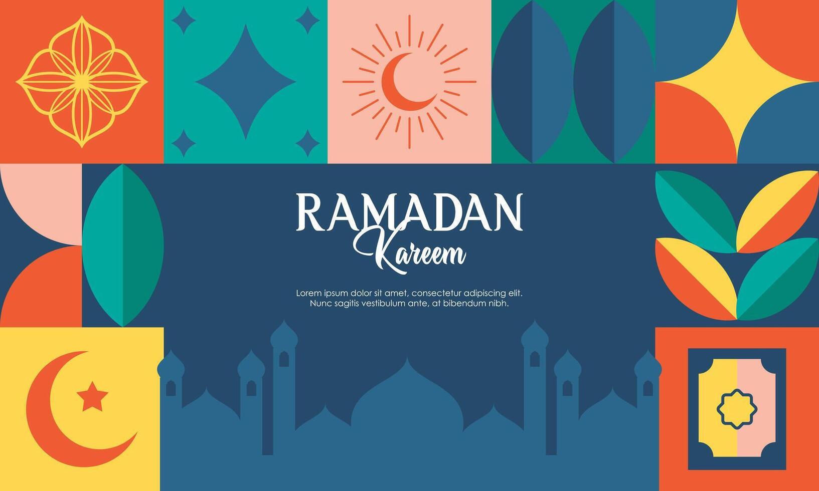 islamico saluto carta modello con Ramadan per sfondo. Ramadan kareem astratto concetto con Ramadan elementi vettore