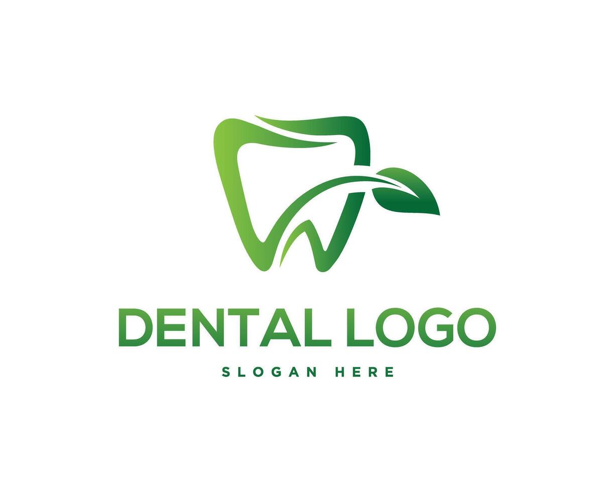 naturale dentale vettore logo design concetto.