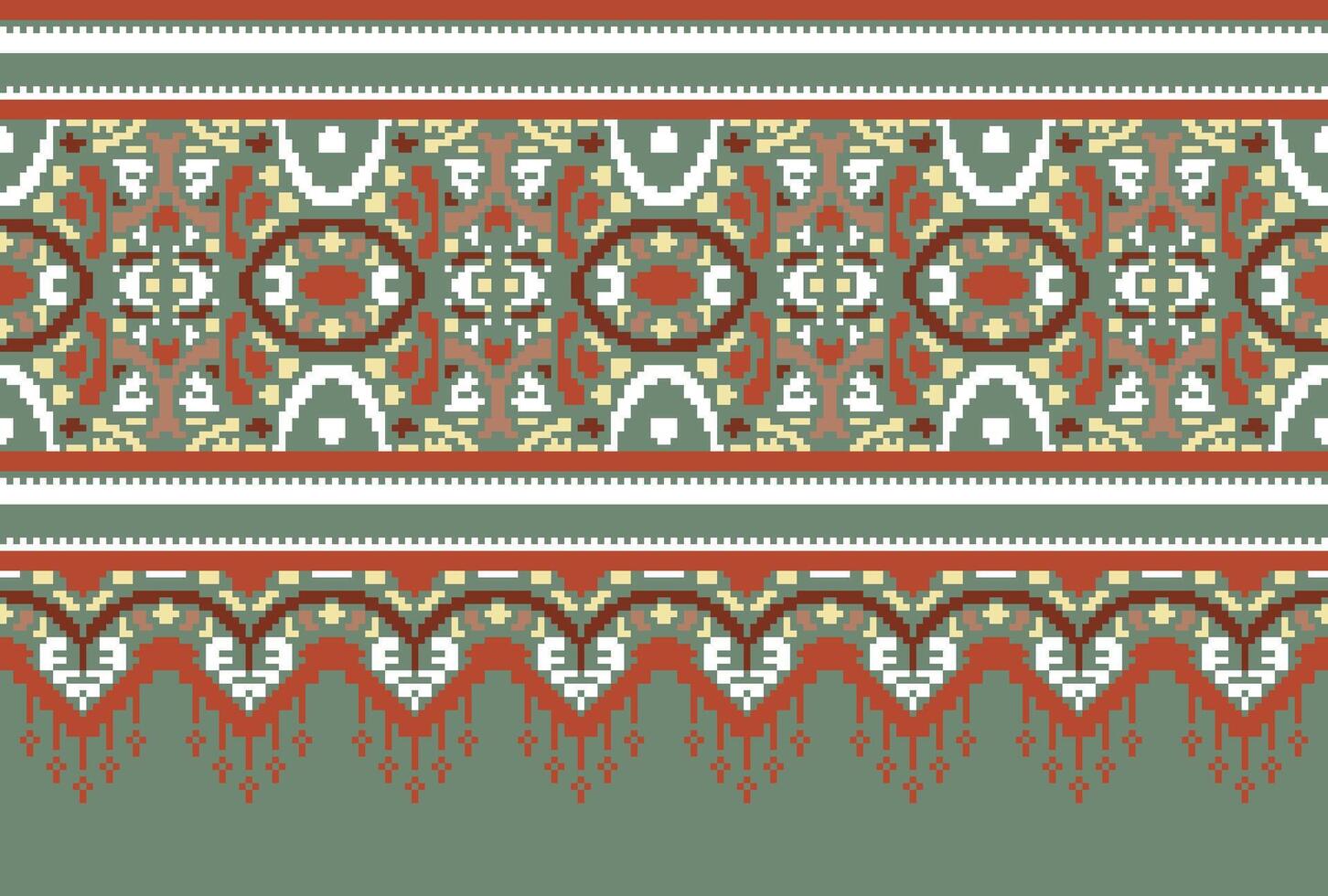 pixel attraversare punto tradizionale etnico modello paisley fiore ikat sfondo astratto azteco africano indonesiano indiano senza soluzione di continuità modello per tessuto Stampa stoffa vestito tappeto le tende e sarong vettore