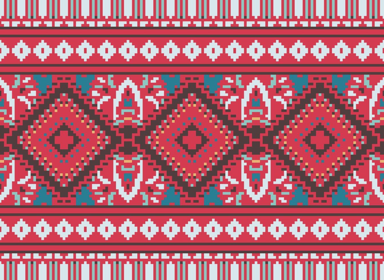 pixel attraversare punto tradizionale etnico modello paisley fiore ikat sfondo astratto azteco africano indonesiano indiano senza soluzione di continuità modello per tessuto Stampa stoffa vestito tappeto le tende e sarong vettore