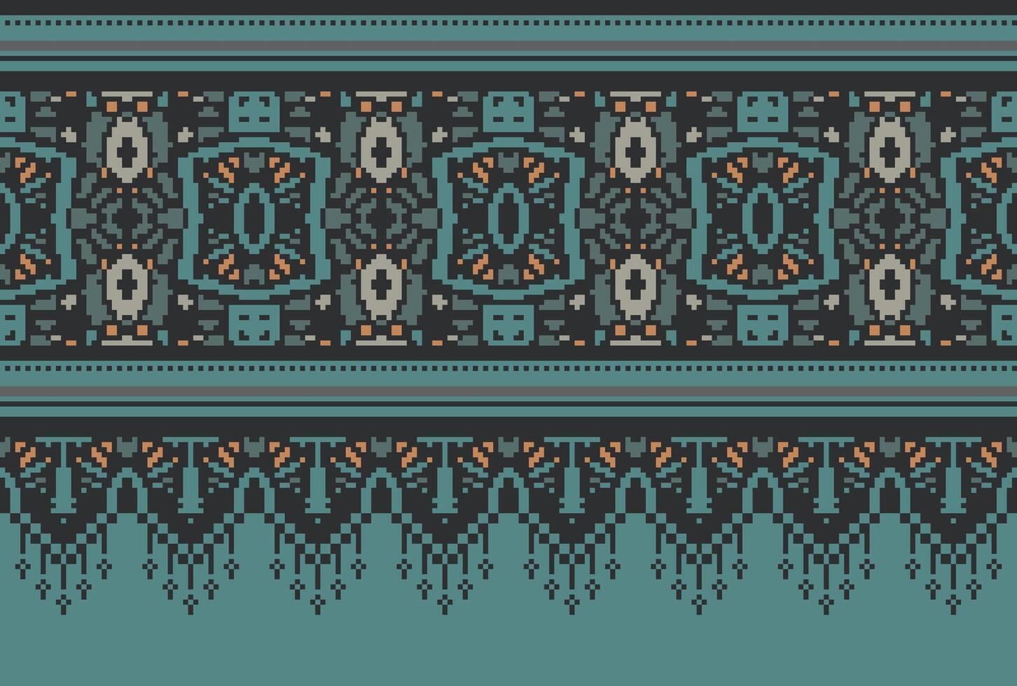 pixel attraversare punto tradizionale etnico modello paisley fiore ikat sfondo astratto azteco africano indonesiano indiano senza soluzione di continuità modello per tessuto Stampa stoffa vestito tappeto le tende e sarong vettore