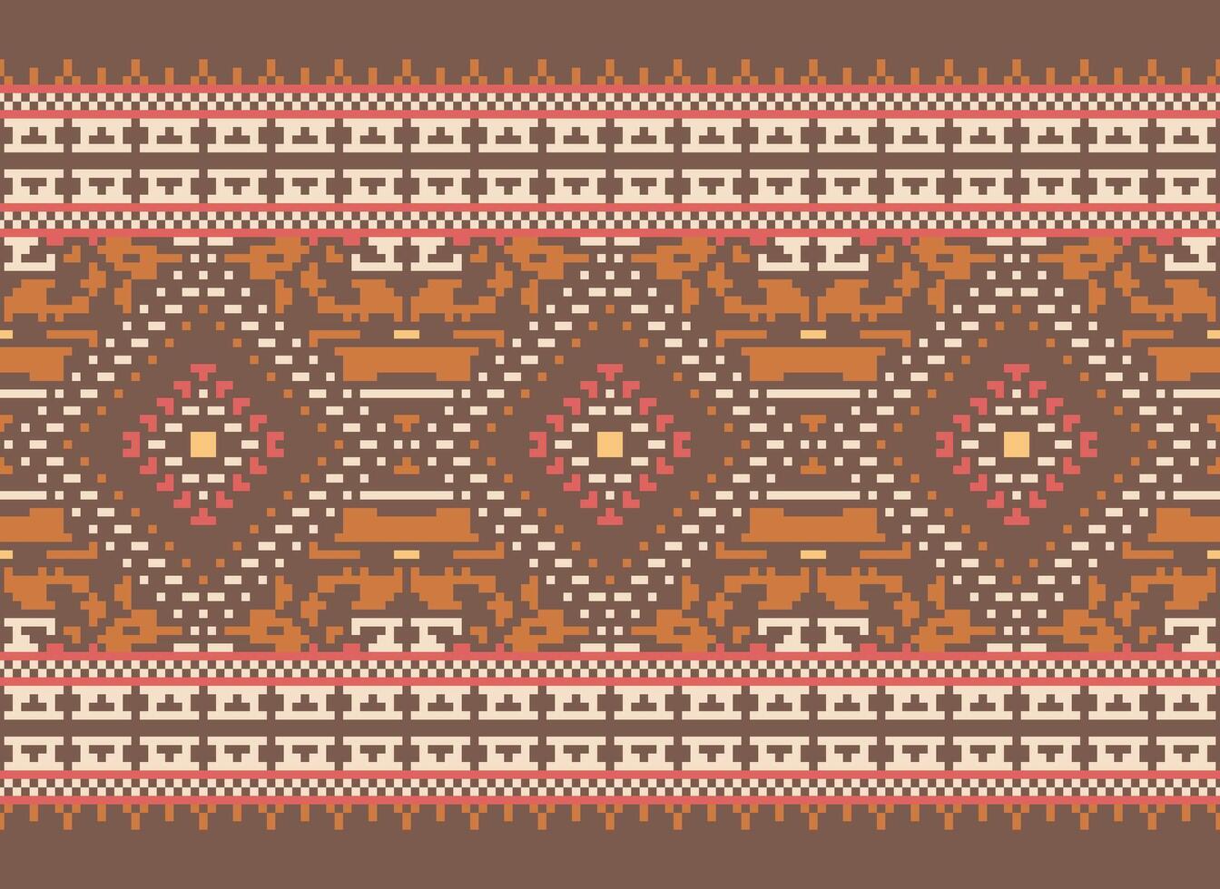 pixel attraversare punto tradizionale etnico modello paisley fiore ikat sfondo astratto azteco africano indonesiano indiano senza soluzione di continuità modello per tessuto Stampa stoffa vestito tappeto le tende e sarong vettore