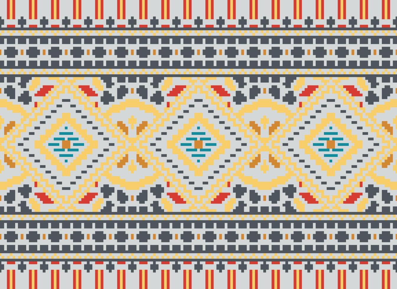 pixel attraversare punto tradizionale etnico modello paisley fiore ikat sfondo astratto azteco africano indonesiano indiano senza soluzione di continuità modello per tessuto Stampa stoffa vestito tappeto le tende e sarong vettore