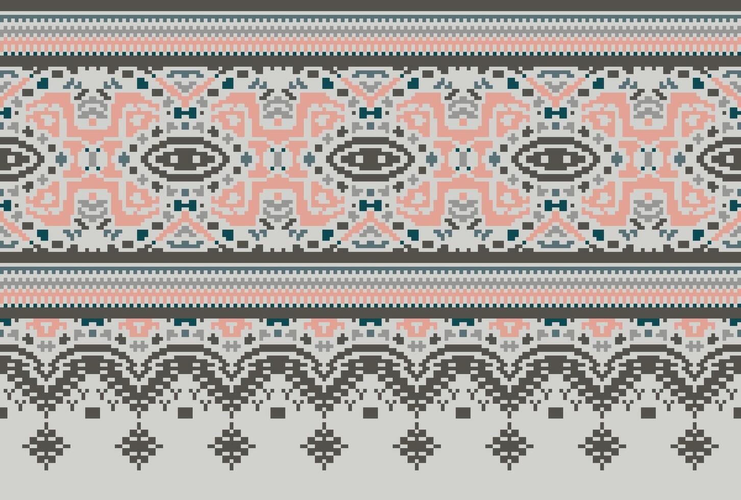 pixel attraversare punto tradizionale etnico modello paisley fiore ikat sfondo astratto azteco africano indonesiano indiano senza soluzione di continuità modello per tessuto Stampa stoffa vestito tappeto le tende e sarong vettore