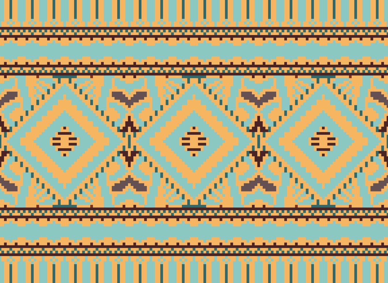 pixel attraversare punto tradizionale etnico modello paisley fiore ikat sfondo astratto azteco africano indonesiano indiano senza soluzione di continuità modello per tessuto Stampa stoffa vestito tappeto le tende e sarong vettore