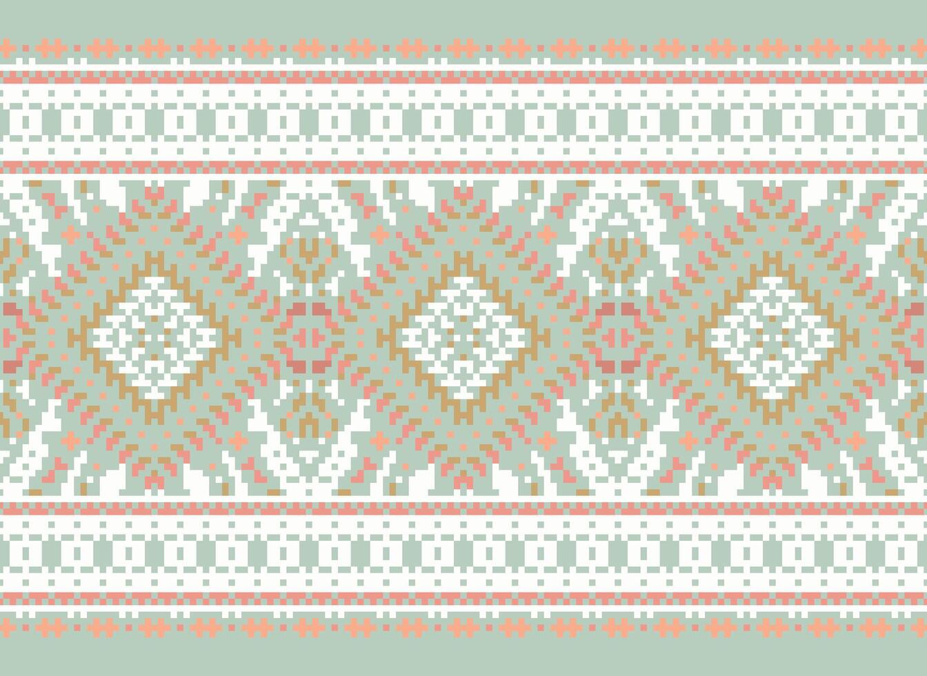 pixel attraversare punto tradizionale etnico modello paisley fiore ikat sfondo astratto azteco africano indonesiano indiano senza soluzione di continuità modello per tessuto Stampa stoffa vestito tappeto le tende e sarong vettore