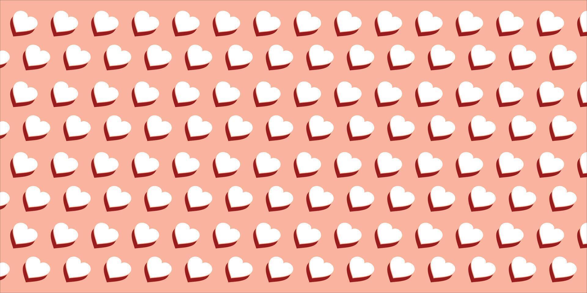 carino amore cuore senza soluzione di continuità modello illustrazione. carino romantico rosa cuori sfondo Stampa. San Valentino giorno vacanza, romantico nozze design. vettore