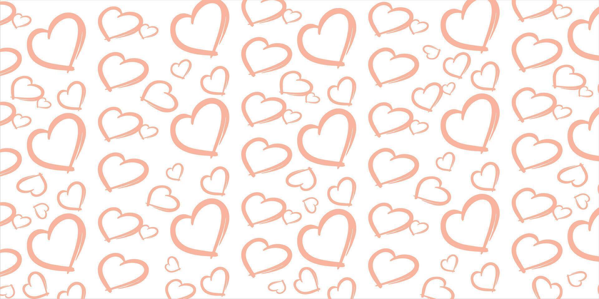 carino amore cuore senza soluzione di continuità modello illustrazione. carino romantico rosa cuori sfondo Stampa. San Valentino giorno vacanza, romantico nozze design. vettore