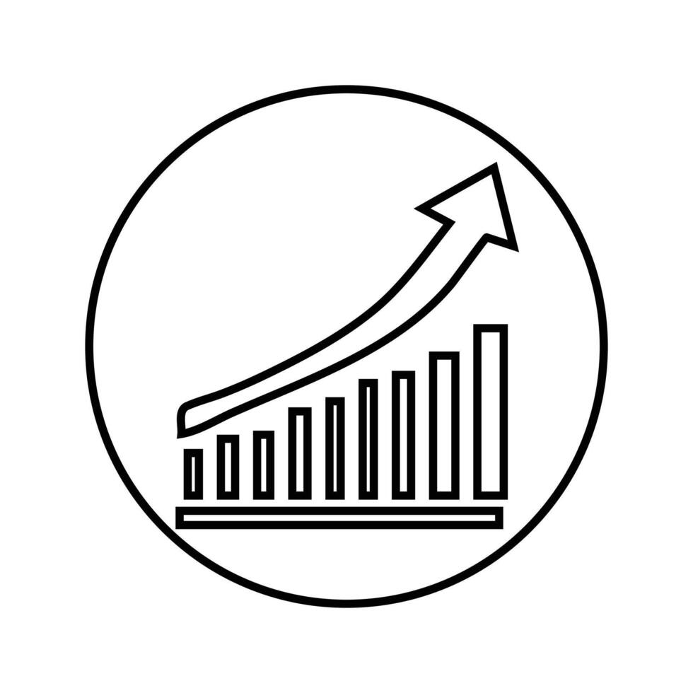 vettore icona per un' grafico. in crescita su, in movimento, in espansione, fabbricazione progresso, e saltando.