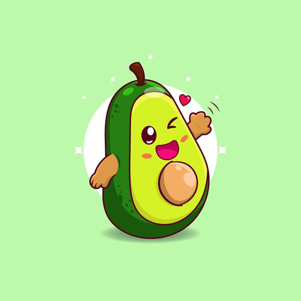 gratuito vettore avocado cartone animato contento espressione