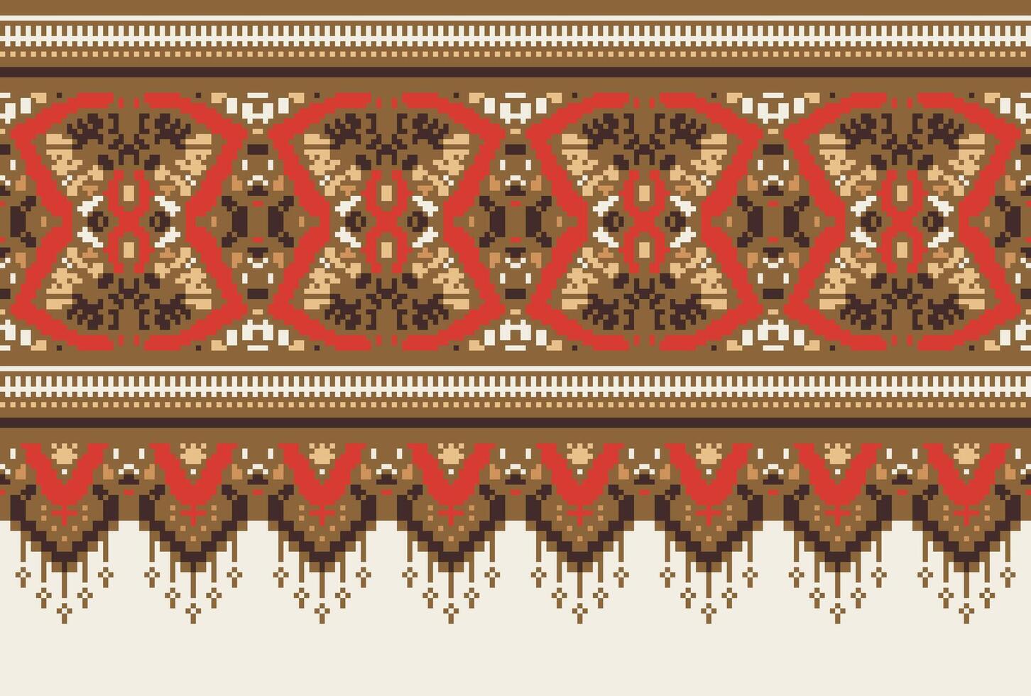 pixel attraversare punto tradizionale etnico modello paisley fiore ikat sfondo astratto azteco africano indonesiano indiano senza soluzione di continuità modello per tessuto Stampa stoffa vestito tappeto le tende e sarong vettore