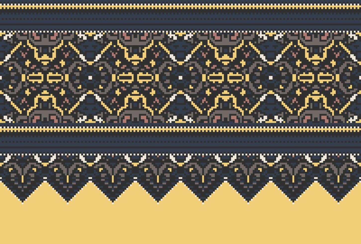 pixel attraversare punto tradizionale etnico modello paisley fiore ikat sfondo astratto azteco africano indonesiano indiano senza soluzione di continuità modello per tessuto Stampa stoffa vestito tappeto le tende e sarong vettore