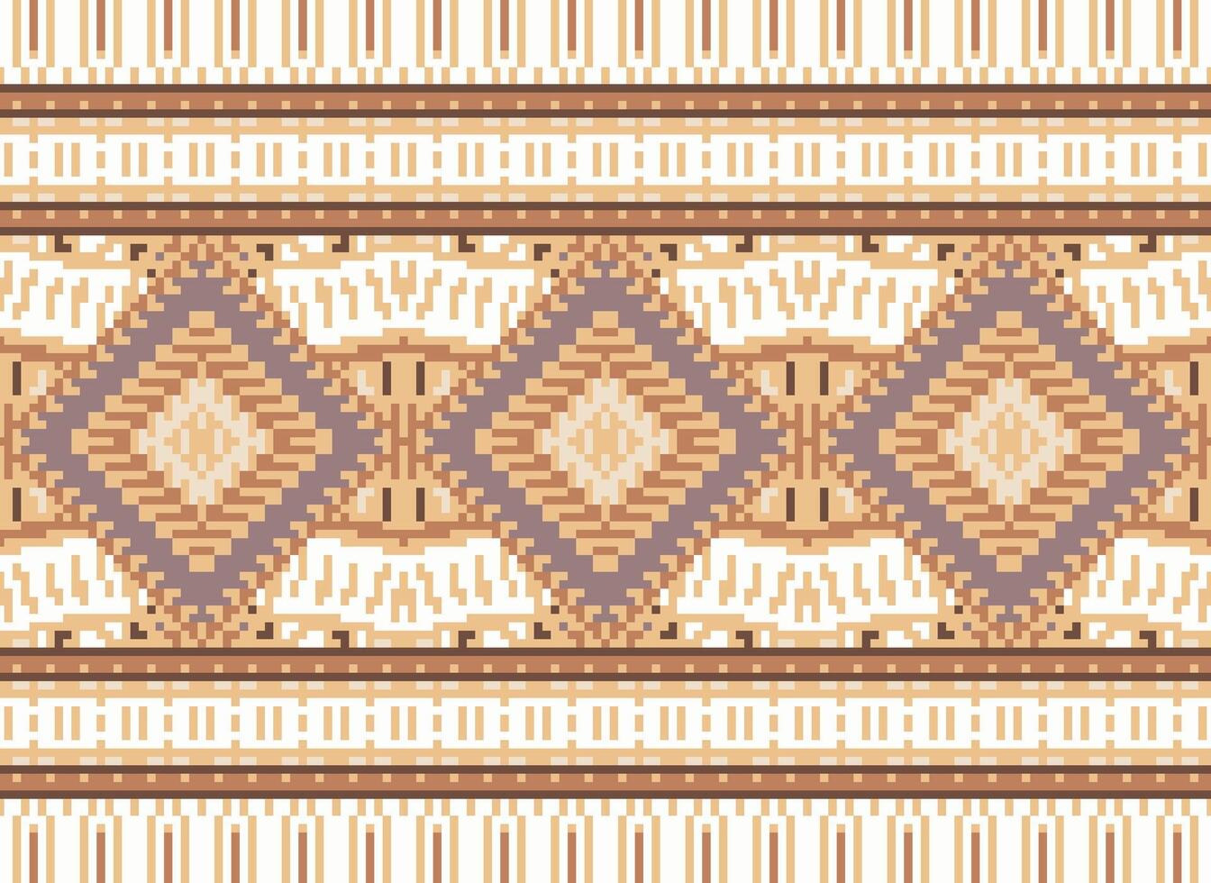 pixel attraversare punto tradizionale etnico modello paisley fiore ikat sfondo astratto azteco africano indonesiano indiano senza soluzione di continuità modello per tessuto Stampa stoffa vestito tappeto le tende e sarong vettore