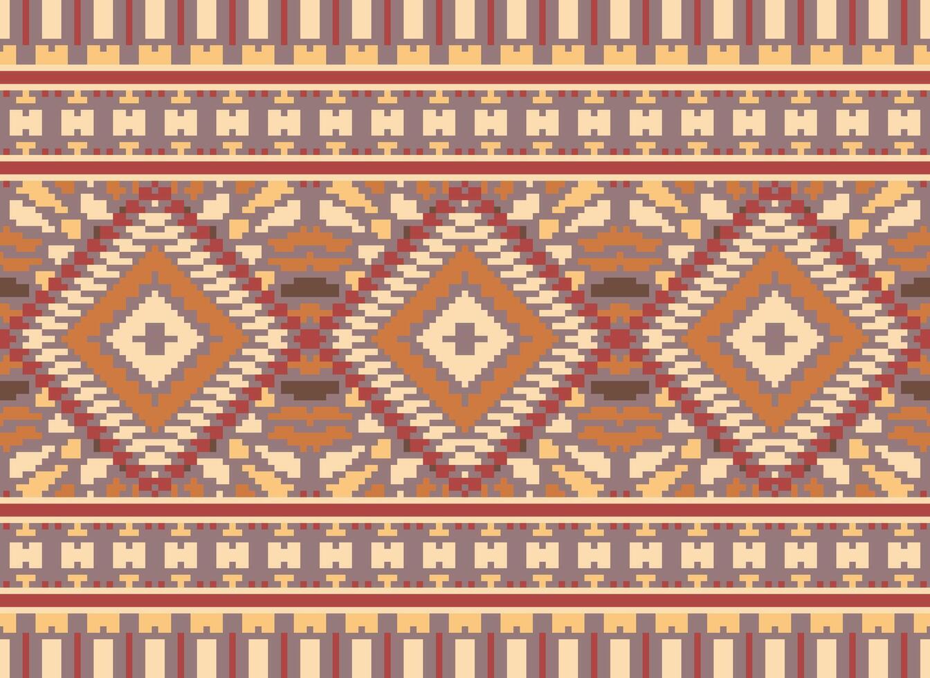 pixel attraversare punto tradizionale etnico modello paisley fiore ikat sfondo astratto azteco africano indonesiano indiano senza soluzione di continuità modello per tessuto Stampa stoffa vestito tappeto le tende e sarong vettore