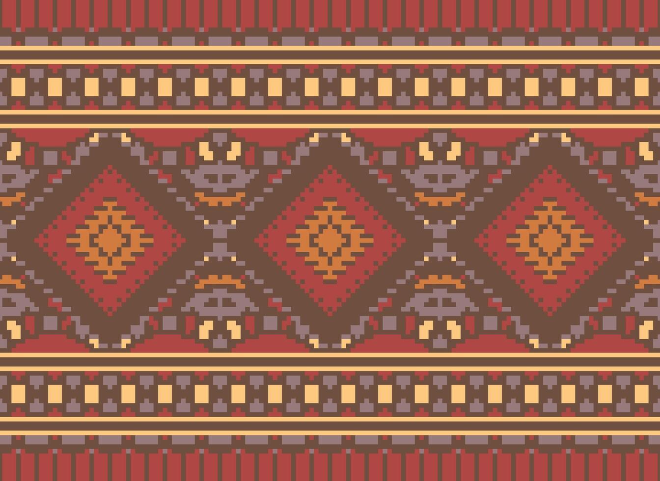 pixel attraversare punto tradizionale etnico modello paisley fiore ikat sfondo astratto azteco africano indonesiano indiano senza soluzione di continuità modello per tessuto Stampa stoffa vestito tappeto le tende e sarong vettore