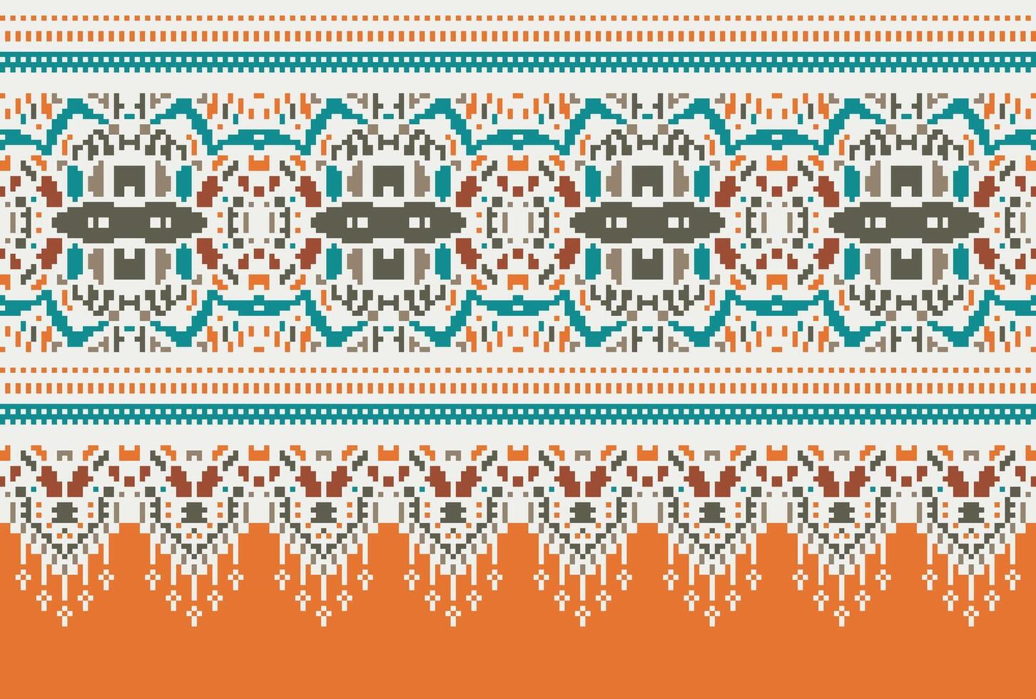 pixel attraversare punto tradizionale etnico modello paisley fiore ikat sfondo astratto azteco africano indonesiano indiano senza soluzione di continuità modello per tessuto Stampa stoffa vestito tappeto le tende e sarong vettore