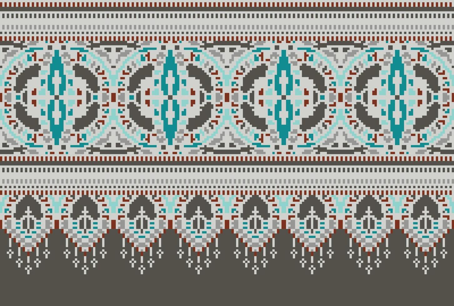 pixel attraversare punto tradizionale etnico modello paisley fiore ikat sfondo astratto azteco africano indonesiano indiano senza soluzione di continuità modello per tessuto Stampa stoffa vestito tappeto le tende e sarong vettore