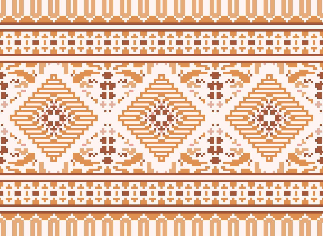 pixel attraversare punto tradizionale etnico modello paisley fiore ikat sfondo astratto azteco africano indonesiano indiano senza soluzione di continuità modello per tessuto Stampa stoffa vestito tappeto le tende e sarong vettore