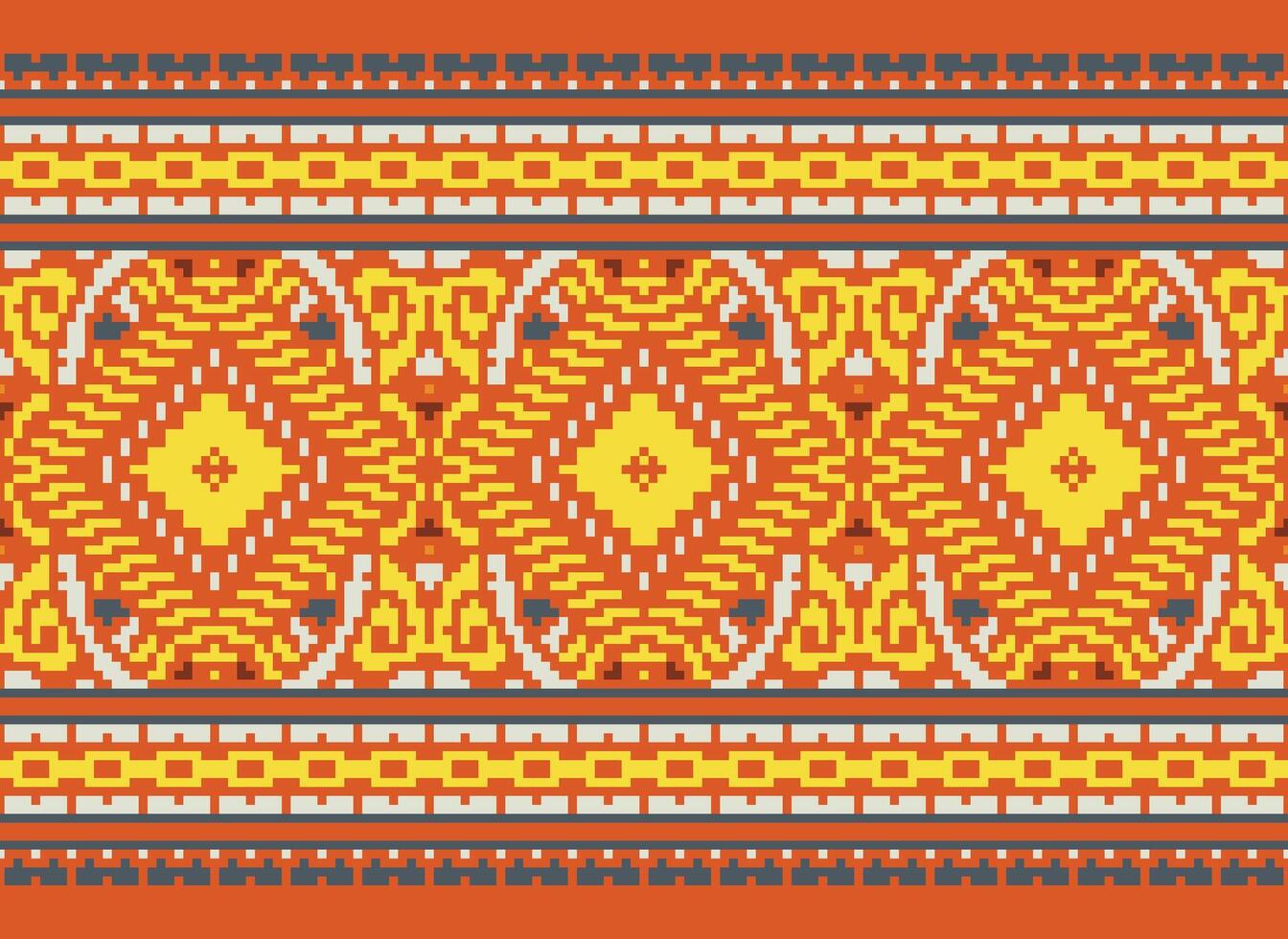 pixel attraversare punto tradizionale etnico modello paisley fiore ikat sfondo astratto azteco africano indonesiano indiano senza soluzione di continuità modello per tessuto Stampa stoffa vestito tappeto le tende e sarong vettore