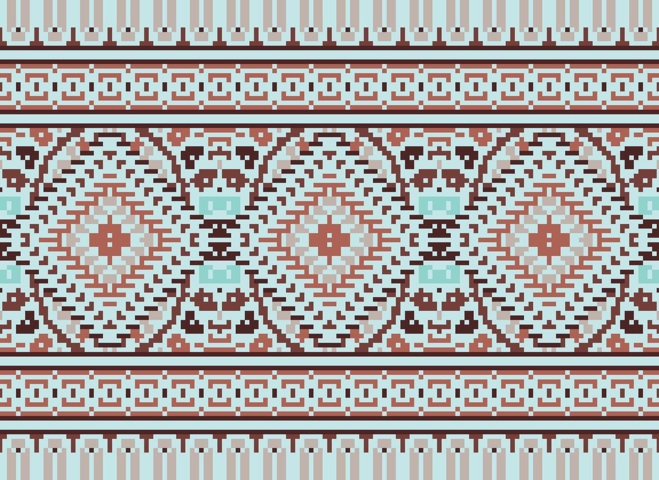 pixel attraversare punto tradizionale etnico modello paisley fiore ikat sfondo astratto azteco africano indonesiano indiano senza soluzione di continuità modello per tessuto Stampa stoffa vestito tappeto le tende e sarong vettore