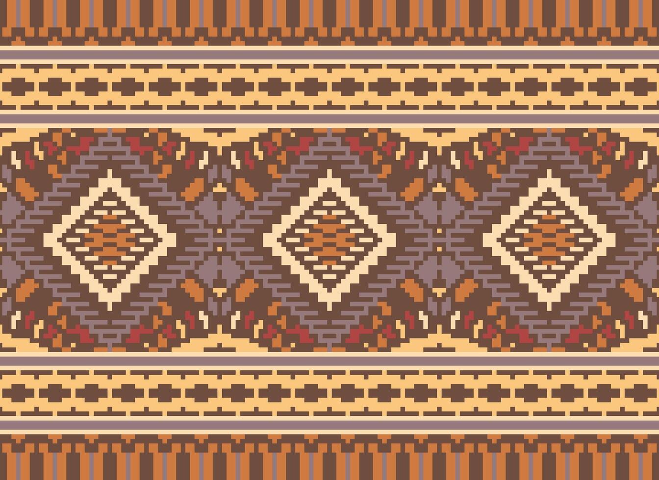 pixel attraversare punto tradizionale etnico modello paisley fiore ikat sfondo astratto azteco africano indonesiano indiano senza soluzione di continuità modello per tessuto Stampa stoffa vestito tappeto le tende e sarong vettore