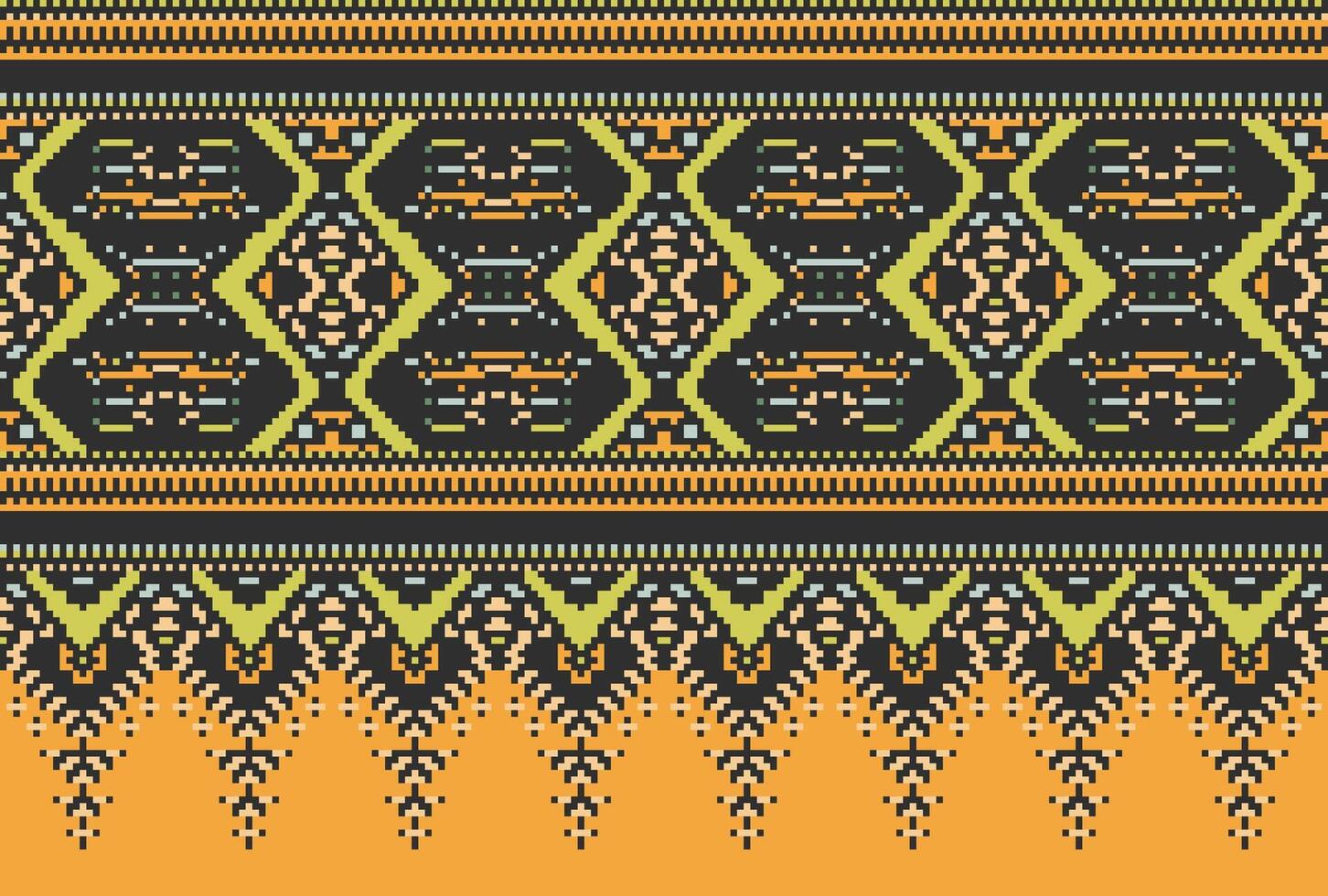 pixel attraversare punto tradizionale etnico modello paisley fiore ikat sfondo astratto azteco africano indonesiano indiano senza soluzione di continuità modello per tessuto Stampa stoffa vestito tappeto le tende e sarong vettore