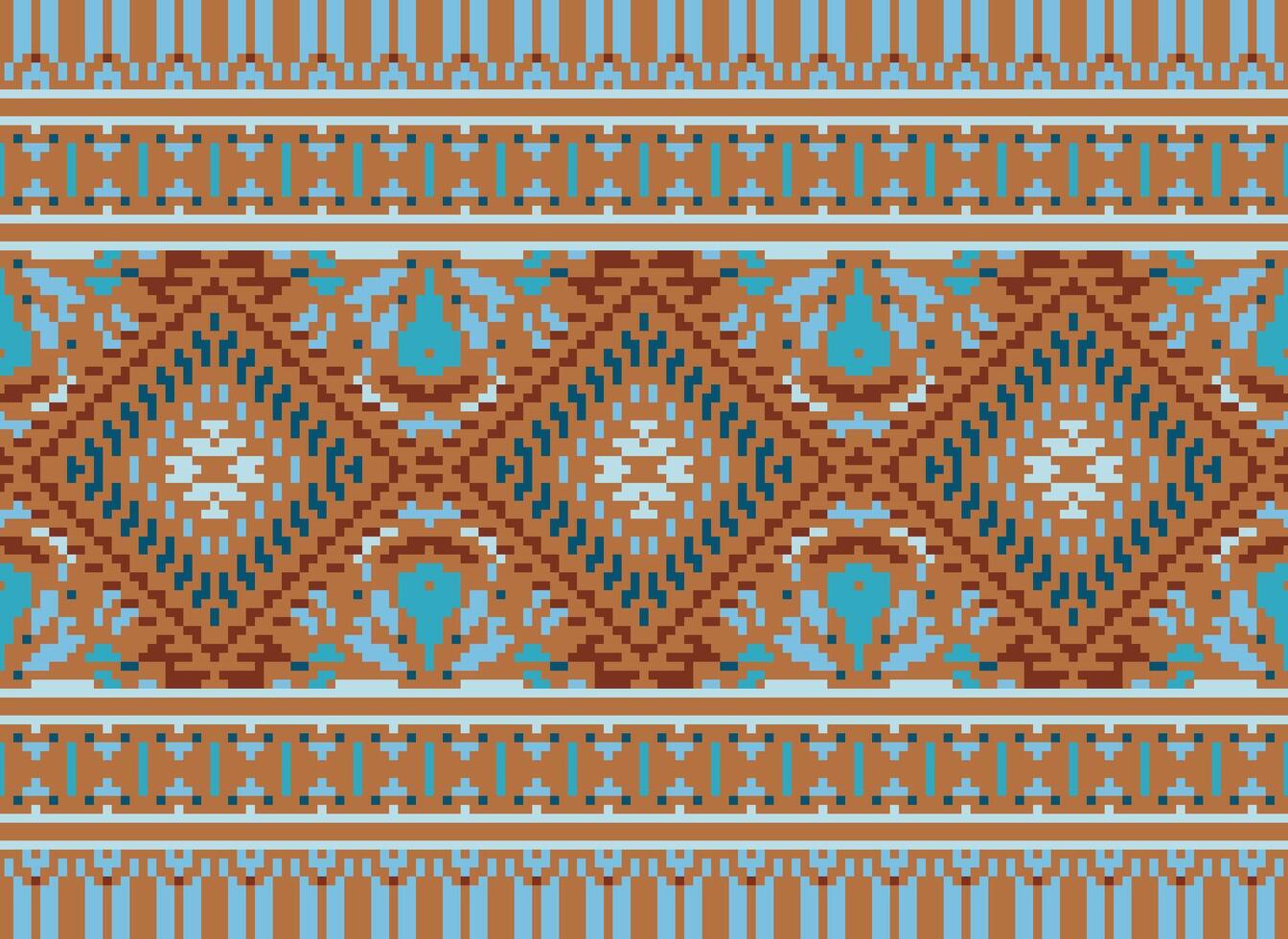 pixel attraversare punto tradizionale etnico modello paisley fiore ikat sfondo astratto azteco africano indonesiano indiano senza soluzione di continuità modello per tessuto Stampa stoffa vestito tappeto le tende e sarong vettore