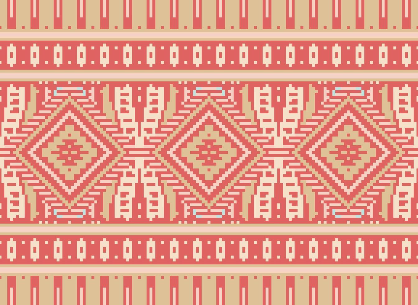 pixel attraversare punto tradizionale etnico modello paisley fiore ikat sfondo astratto azteco africano indonesiano indiano senza soluzione di continuità modello per tessuto Stampa stoffa vestito tappeto le tende e sarong vettore