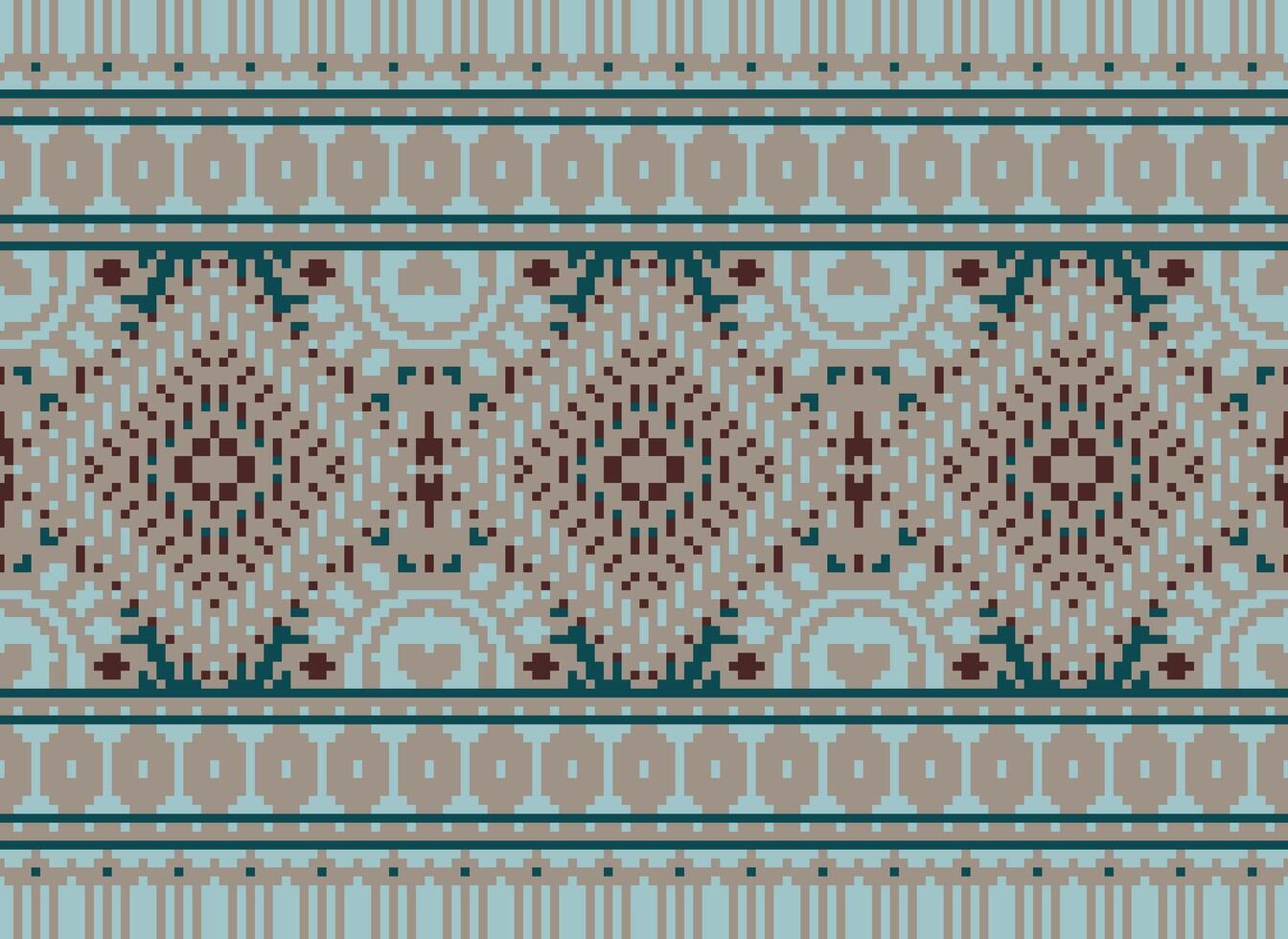 pixel attraversare punto tradizionale etnico modello paisley fiore ikat sfondo astratto azteco africano indonesiano indiano senza soluzione di continuità modello per tessuto Stampa stoffa vestito tappeto le tende e sarong vettore