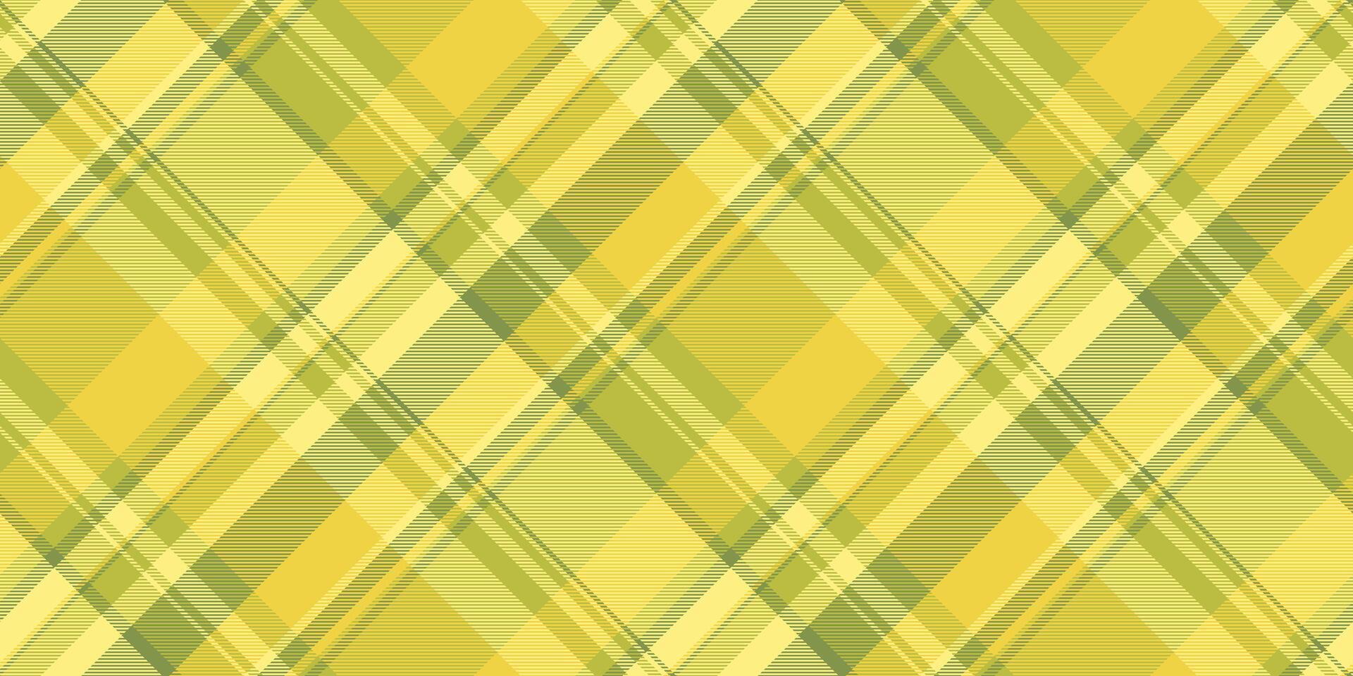 piegato dai un'occhiata tessuto plaid, filigrana tessile struttura modello. dissolvenza senza soluzione di continuità sfondo vettore tartan nel giallo e lime colori.