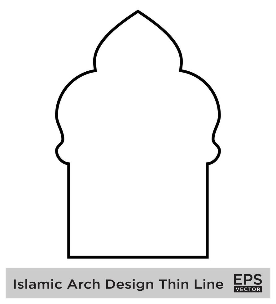 islamico arco design magro linea nero ictus sagome design pittogramma simbolo visivo illustrazione vettore